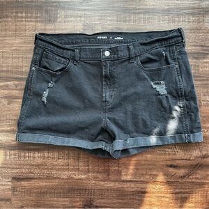 Old Navy Women's Boyfriend Black Denim Shorts